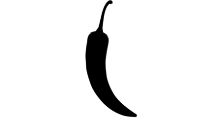 Chili pepper silhouette for spicy cooking illustrations isolated PNG with Transparent Background