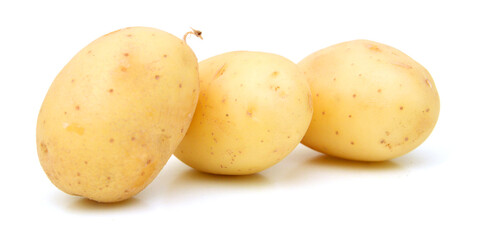 New potato isolated on white background close up 