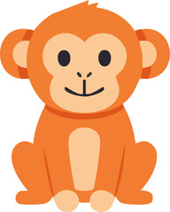 Cute Flat Vector Monkey Illustration