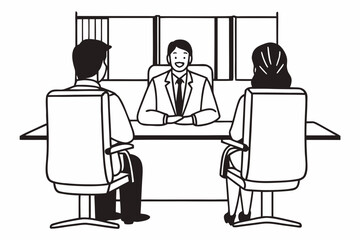Mature Indian applicant passing job interview in company office