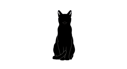 Sitting black dog silhouette isolated PNG with Transparent Background
