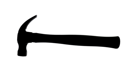Silhouette of a hammer isolated PNG with Transparent Background