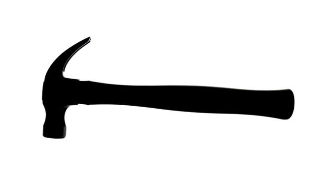 Silhouette of a hammer isolated PNG with Transparent Background