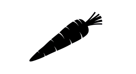 Black carrot icon for farm market designs isolated PNG with Transparent Background