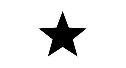 Black star illustration isolated PNG with Transparent Background