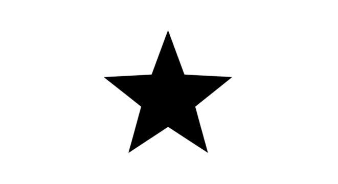 Black star illustration isolated PNG with Transparent Background