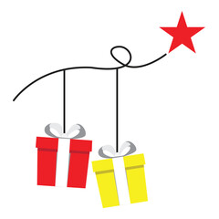 vector illustration of a gift box with a ribbon