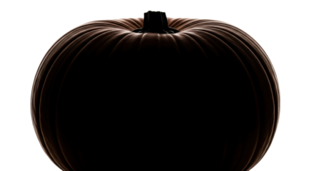 Silhouette of a ripe pumpkin for Halloween celebration isolated PNG with Transparent Background