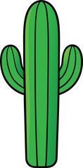 Vibrant green cactus desert plant vector illustration scalable graphic icon for adobe stock transparent background