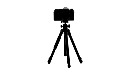Camera and tripod for photography isolated PNG with Transparent Background