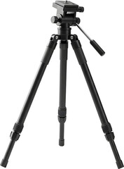 A minimalist 3D render of a camera tripod