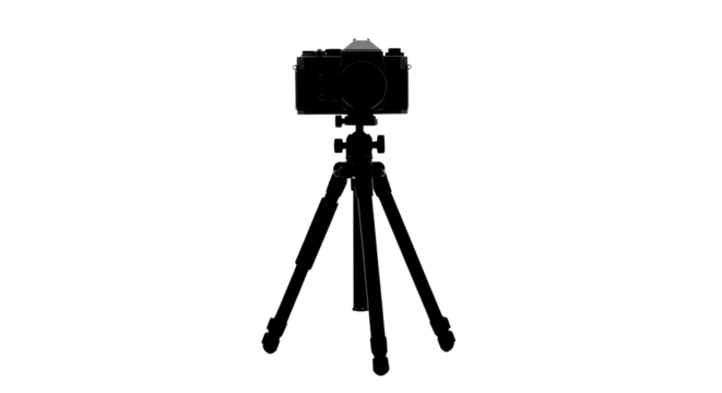 Camera and tripod for photography isolated PNG with Transparent Background
