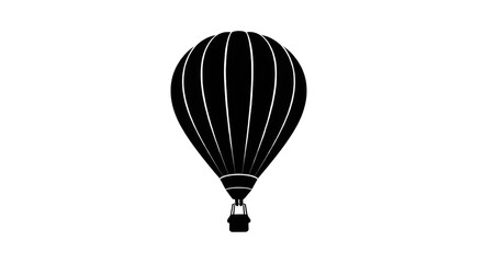 Obraz premium Black and white hot air balloon icon isolated PNG with Transparent Background
