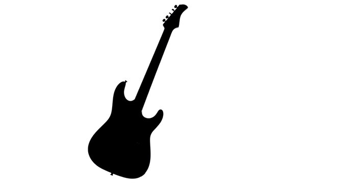 Electric guitar silhouette for music design isolated PNG with Transparent Background
