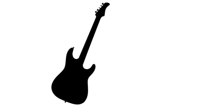 Electric guitar silhouette for music design isolated PNG with Transparent Background - Powered by Adobe