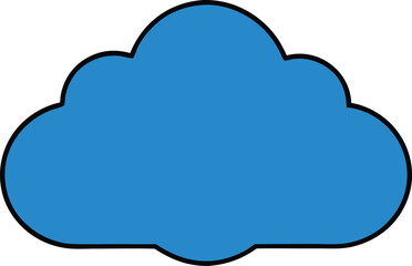 Obraz premium Blue soft cloud weather symbol vector illustration eps scalable icon for design transparent background