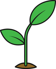 Obraz premium Vibrant green leaf sprout vector illustration symbolizing growth and new beginnings transparent background