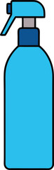 Obraz premium Light blue spray bottle with dark cap vector illustration scalable icon for cleaning and hygiene transparent background
