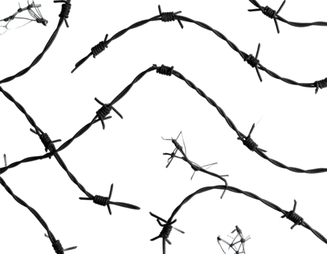 Abstract pattern of black barbed wire