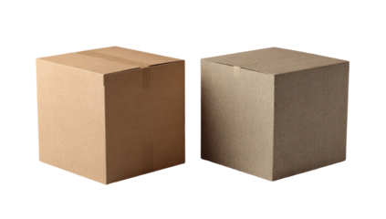 Two identical tan cardboard boxes side-by-side