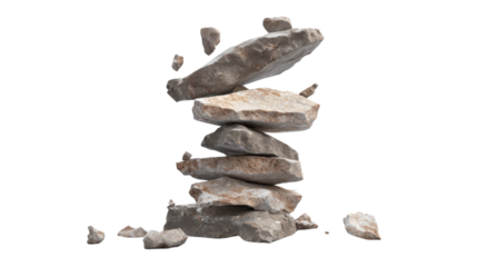 Isolated macro image of a small brown spider on a white stone with a zen nature feel