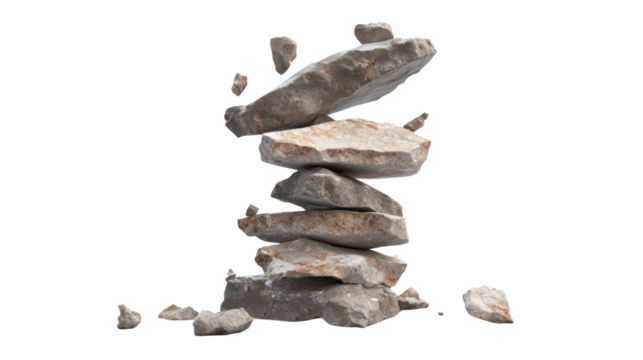 Isolated macro image of a small brown spider on a white stone with a zen nature feel