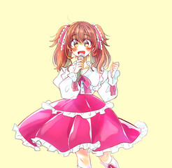 マイクを持って歌う女性アイドル　振付