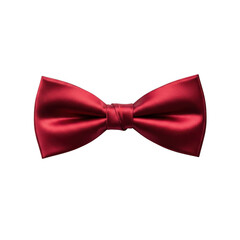 Elegant red satin bow tie front view classic formal neckwear for men transparent background