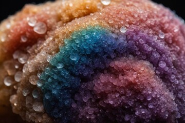 Fototapeta premium Bunte Kristalle in Regenbogenfarben auf dunklem Hintergrund