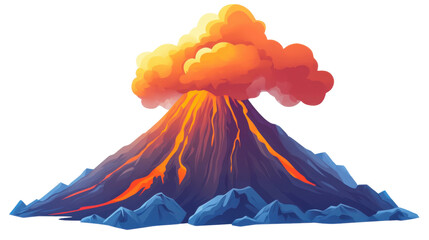 Volcano Eruption: An artist's impression of an erupting volcano, spewing smoke and molten lava, showcasing the raw power and the beauty of nature's fiery display. 