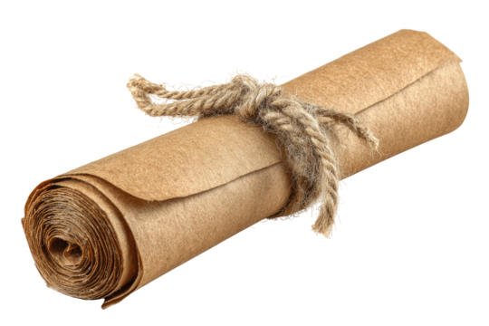 Rolled parchment, tied with twine