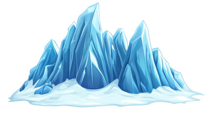 Glacier Formation: A stunning illustration of a glacier, with towering icy peaks and a snowy base. Evoking a sense of vastness and the raw power of nature.