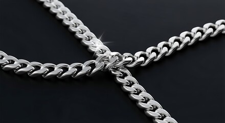 Silver Chain Intertwined - A Close-Up of Metallic Jewelry.