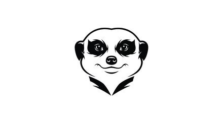Black and white meerkat head logo illustration animal