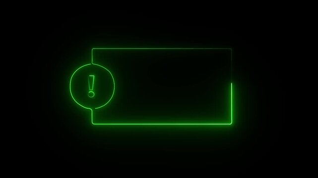 problem sign and rectangle icon. Question mark icon animation of dialog bubble with a question mark, glowing square frame on black background with question mark icon. 4k video black background.
