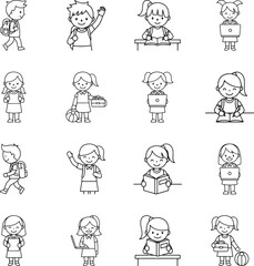 Student Doodle Icon Set