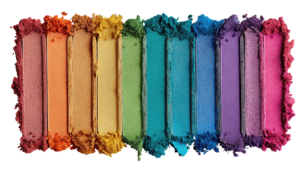 Colorful eye shadow palette swatches