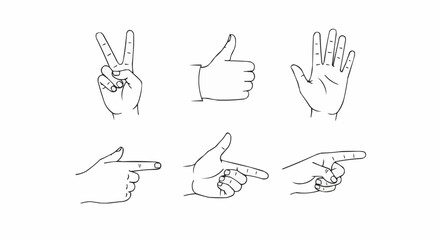 set of hand gestures