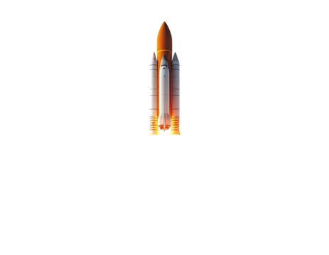 Space rocket launching into dark space - Powered by Adobe