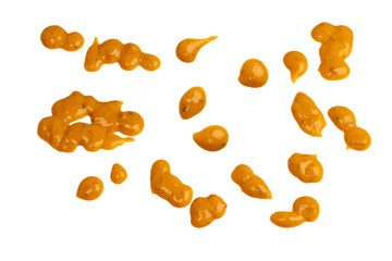 Yellow sauce splashes as a background.