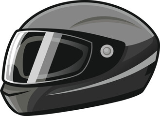 Fototapeta premium Gray motorcycle helmet with reflective visor and black accents