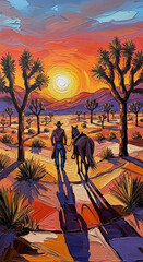 Cowboy, oil painting on canvas.