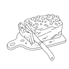 Minimalist bread loaf line art illustration