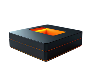 Dark box with glowing center
