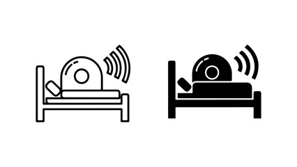 Outline and Glyph Icons: Smart Device, Bed, Wireless Signal