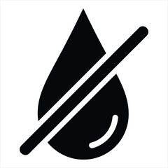 Waterproof symbol icon representing no water or liquid protection assurance for products and services