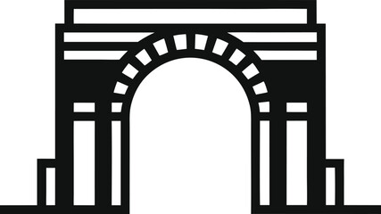 Stylized silhouette of an archway with a rounded top