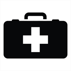 First aid kit symbol medical emergency help box health care cross icon simple