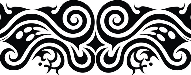 Tribal swirl ornament pattern vector design background