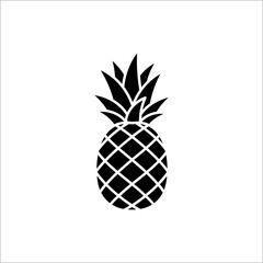 Pineapple stands alone against a white backdrop, its textured skin and spiky crown creating a simple yet striking image, evoking freshness and tropical vibes.